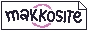 makkosite's button: 'makkosite' is written in a playful font on-top a pink hollow circle